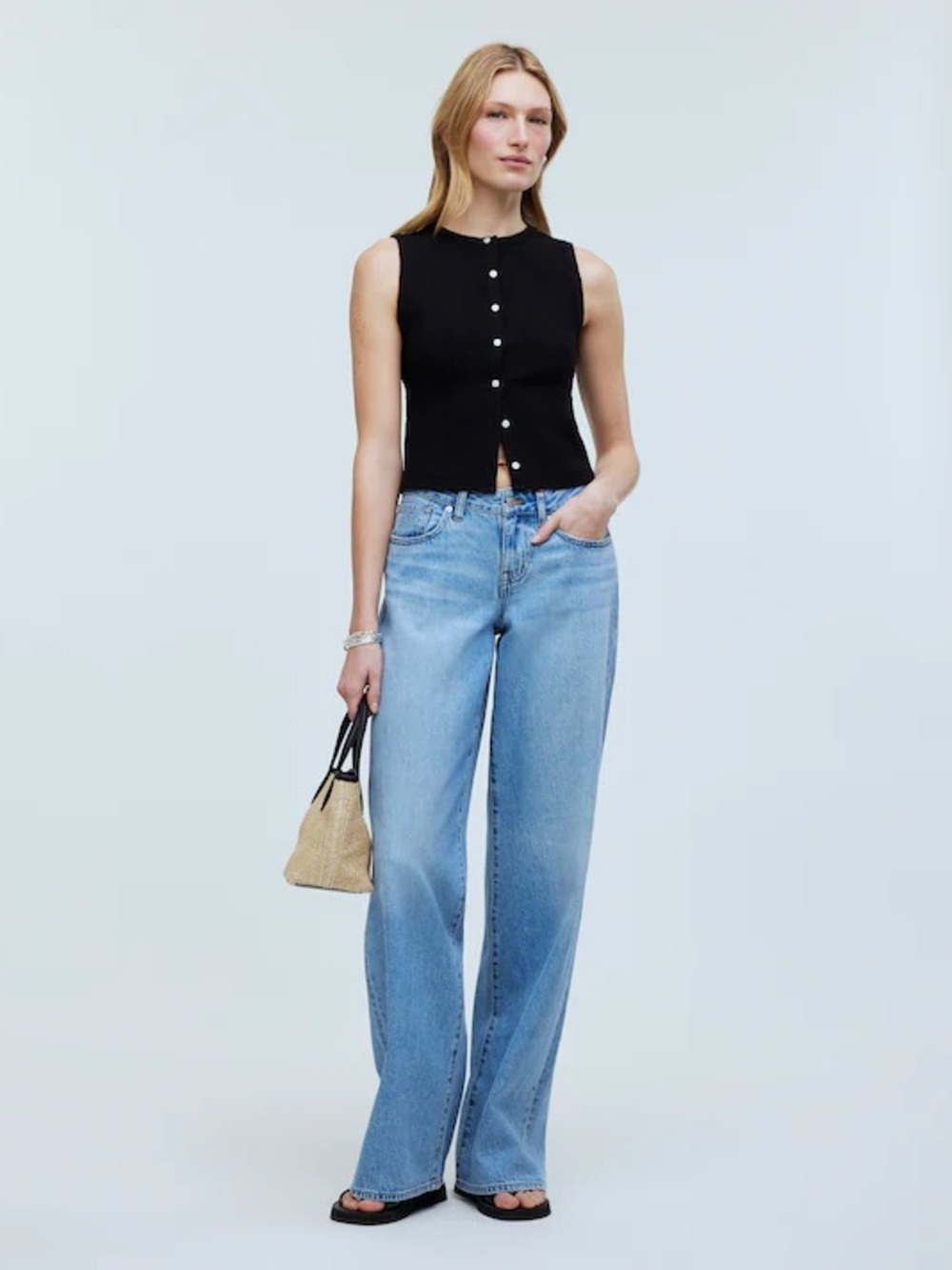 Madewell Split-Crewneck Cardigan Tank